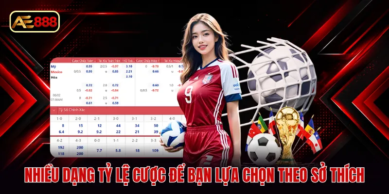 Nhiều dạng tỷ lệ cược để bạn lựa chọn theo sở thích